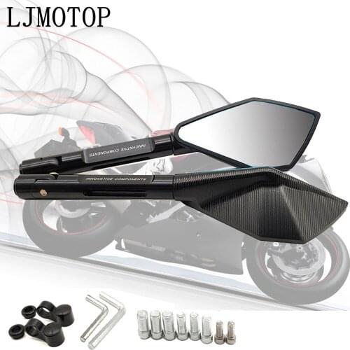 CNC Aluminum Universal Motorcycle Rearview Mirror Moto side Mirrors For Kawasaki Z400 W800 Cafe KX65 KX85 KX125 KX250 KX250F