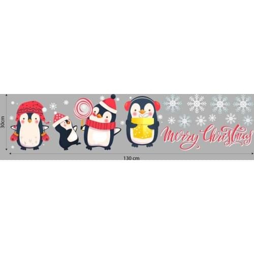 UVNT0228 X130 Christmas window stickers on transparent PVC-measures 30 cm-adhesive display cases for Christmas decorations