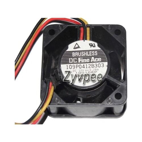 40x40x28MM 109P0412B303 12V 0.28A 3Wires 4CM Cooling Fan