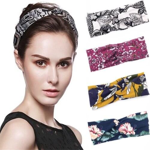 Knitted Headband Temperament Printing Women Wide-brimmed Jewelry Hair Accessories Headband
