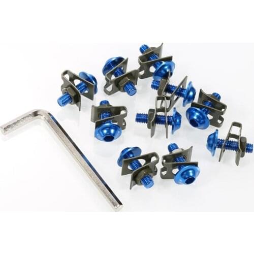 10Pcs/Lot Universal M6 6mm Motorcycle Fairing Body Bolts Nuts Scooter Spire Speed Fastener Clips Screw Spring Bolts Nuts 2021