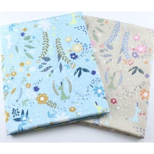 160cm*50cm Flower rabbit cotton fabric DIY bedding quilting apparel dress patchwork fabric kids curtain decoration clothes Craft