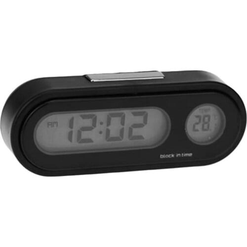 2-In-1 Auto Car Electronic Clock Luminous Thermometer Led Digital Display Mini Portable Dashboard Clock Car Accessories