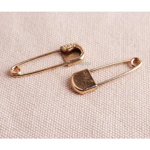 30pcs/lot 35mm metal gold color high quality Safety Pins Brooch Sewing tool