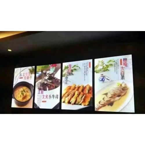 4PCS Ultra Thin Magnetic Aluminum Frame LED Illuminated Menu Boards for Fast Food Restaurant 600mmx700mm