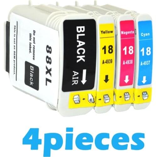 4X XiongCai Compatible Ink Cartridges For HP 88 Officejet Pro K550 K550dtn K550dtwn K5400dn K8600 L7590 printer For HP88 XL 88XL