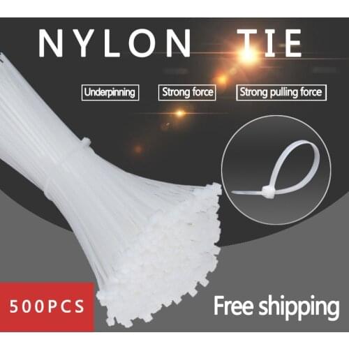 500pcs 3*60/3*80/3*100/3*120/3*150mm Fixed plastic strapping self-locking nylon cable tie belt Strapping Straps For Wires