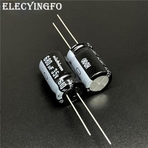 10Pcs/100Pcs 680uF 35V NICHICON HD Series 12.5x20mm Super Low Impedance 35V680uF Aluminum Electrolytic Capacitor