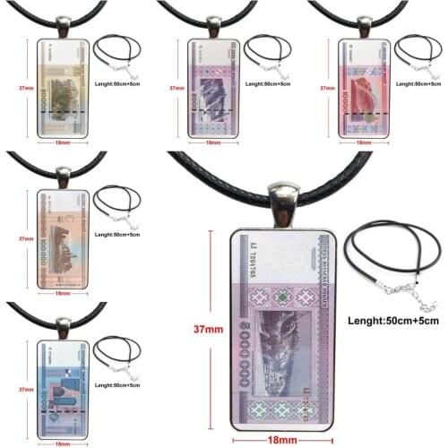 Belarus Rubel For Girls Statement Maxi Fashion Glass Cabochon Pendant Necklace With Women Steel Plated Statement Jewelry