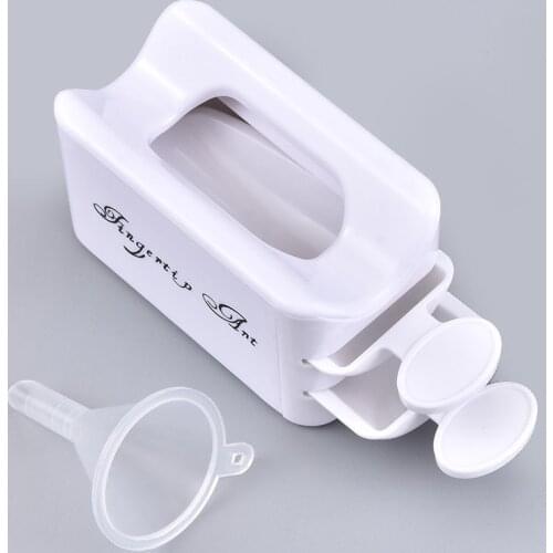 White Double Layer French Powder Storage Box Nail Manicure Powder Recovery Nail Art Powder Recycling Tool Portable Container