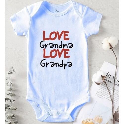 Bodysuit for Newborns Baby Shower Gifts Newborn Girls Winter Clothes Printing Love Grandpa Grandma Infant Boys Outfits
