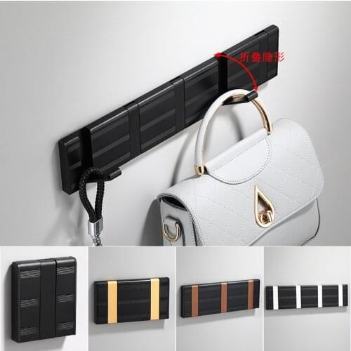 Black creative invisible hook, space aluminum entry hook, hidden hook, folding hook, 1-5 hook