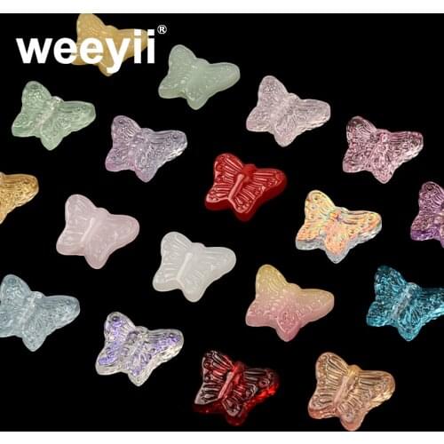 Colorful Small Butterfly Shape Lampwork Glass Loose Beads For Jewelry Handmade Making DIY Bracelet Necklace Accessories