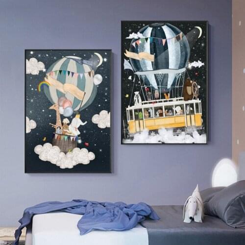 Nordic Living Room Decoration Painting Childrens Room Cartoon Canvas Posters and Prints for Kindergarten Wall Art Home Decor