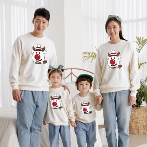 Father Mother Children Boys/Girls Cotton Tops Mom Baby Mommy and Me Clothes Christmas Family Matching Outfits Cute Sweatshirts