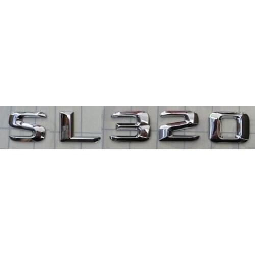 Chrome 3D ABS Plastic Car Trunk Rear Letters Badge Emblem Decal Sticker for Mercedes Benz SL Class SL320
