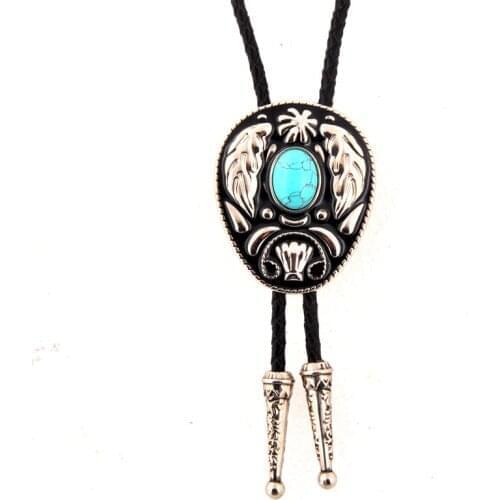 Western cowboy bolo tie film department Western assembly decorated leather zinc alloy bolo collar rope wedding banquet gift