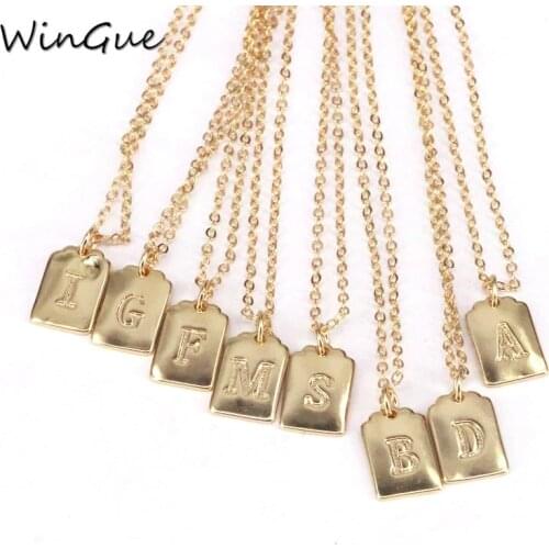 Tiny Trendy Alphabet Letter Necklace Gold Name Pendant Necklace For Women Fashion Korea Jewelry