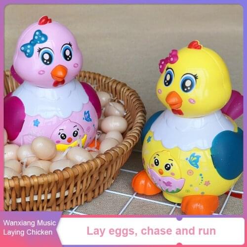 Simulation Little Hen Electric Toy Pets Colorful Light Universal Wheel Cute Music Will Lay Eggs Kids Educational Toys