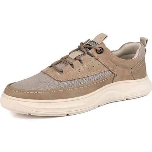 Men Shoes mens Genuine Leather Fashion Flats Shoes all-match wear-resistant Non-slip breathable casual Driving shoes