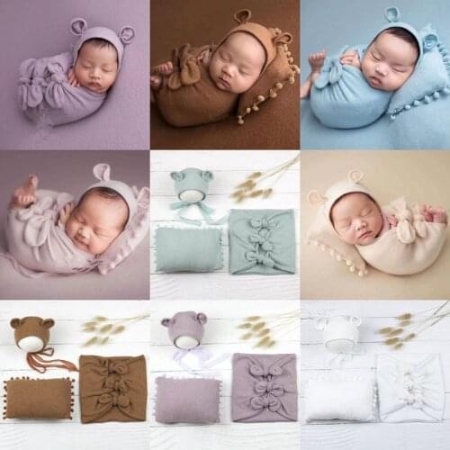 Newborn Soft Sleeping Bag Pillow Bow-knot Wraps Blanket Photography Props Hundred Days Photo Props