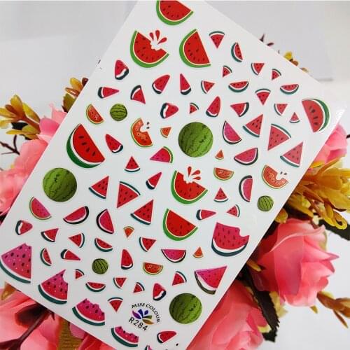 Summer Watermelon 3D Stickers for Nails Design Self Adhesive Nail Art Decoraciones Sliders foil everything for Manicure