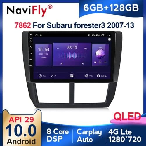 NaviFly 7862 QLED Screen 1280*720 Android 10.0 For Subaru Forester 3 SH 2007 - 2013 Car Radio Multimedia Video Player Navigation