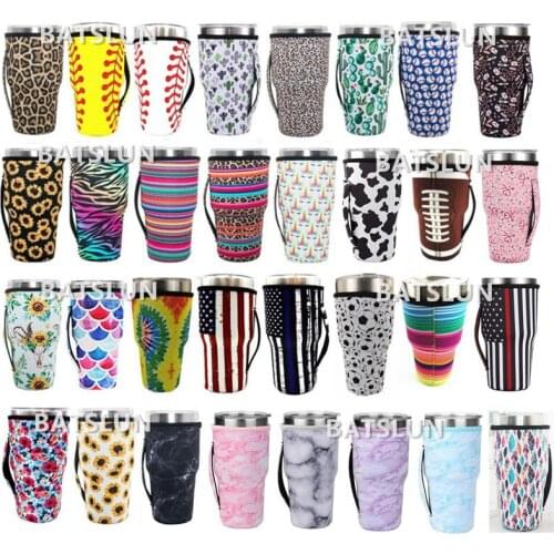 23 Style Reusable Iced Coffee Cup Sleeve Neoprene Insulated Sleeves Mugs Cover Holder Ideal for 30oz Tumbler Water Bottle Cover