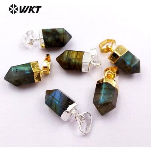 WT-P1330 WKT New arrived!beautiful natural stone pendant colorful mini jewelry for women making high quality bullet pendant