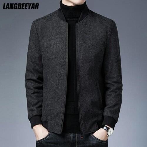 New Brand Casual Fashion Baseball Collar Autumn Winter Mens Coat 2021 Men Clothing Fashion Jacket Solid Classic Windbreaker
