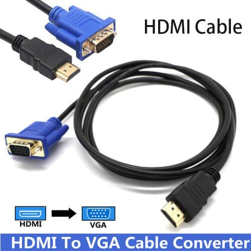 1m HDMI to VGA D-SUB Male Cable Wire Video Adapter Cable Lead for DVD LCD TV HDTV PC Computer Monitor Projector HDMI VGA cable