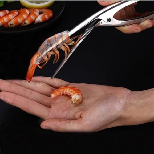 Shrimp Peeler Kitchen Appliances Portable Stainless Steel Shrimp Deveiner Lobster Practical Kitchen Supplies Fishing Knife Tools