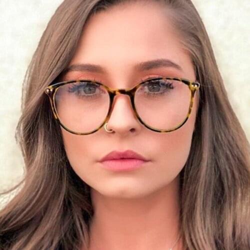 Anti Blue Light Eyewear Frame For Women Optical Round Transparent Glasses Game Points Fashion Myopia Nerd Glasses Frame Clear