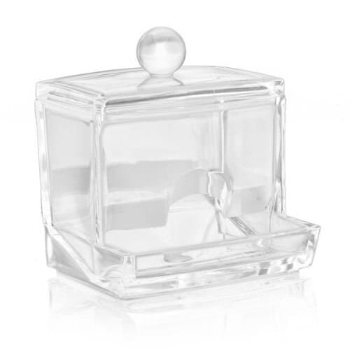 Wholesale 5* Clear Acrylic Cotton Swab Makeup Case Stick Box Storage Stand Rack