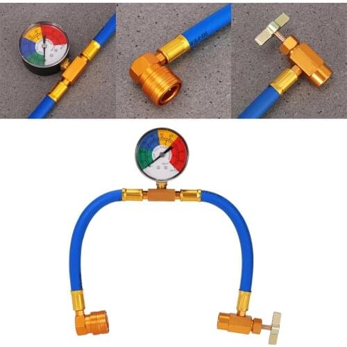 R134A Pipe Hot Refrigerant Gauge Recharge Measuring Adapter Car Charging Hose Air Conditioner