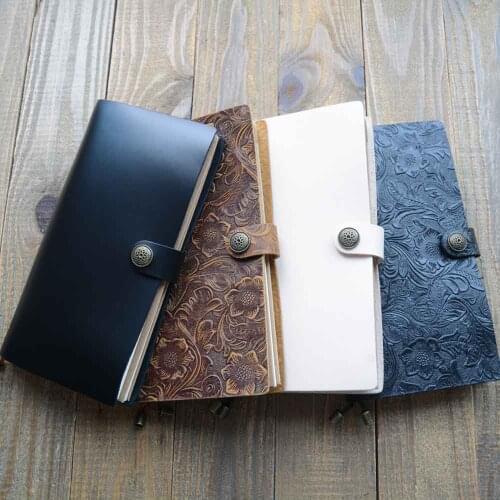 Spiral Business Office Notebook Notepad Diary Journal Gift Loose-leaf Spiral Planner Vintage LeatherHandmade Travelers Notebook