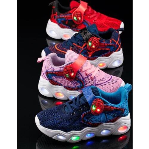 Disney childrens cartoon spiderman non-slip soft sole casual shoes sports shoes boys and girls student running shoes
