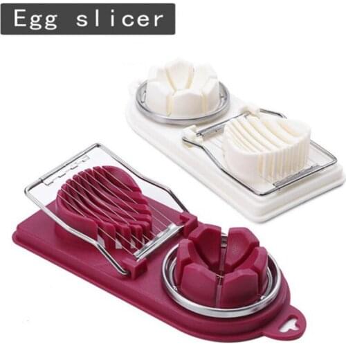 Stainless Steel Egg Slicer 2 in 1 Egg Divider Multifunctional Manual Kitchen Cutting Machine for Eggs and Fruits GQ