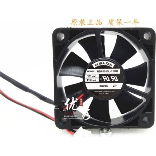 ELINA FAN HDF6016L-12MB DC 12 V0.11A 60x60x15mm 2-Wire Server Cooling Fan