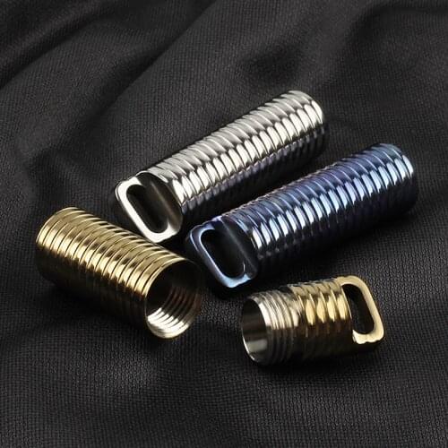 Screw Thread Titanium Alloy Waterproof Canister Seals Capsule Bottle EDC Outdoor Tool