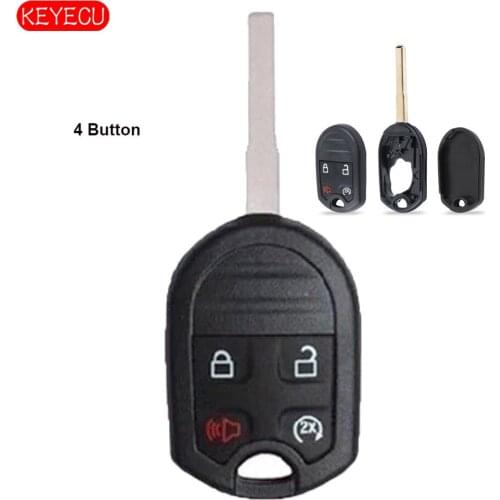 Keyecu Replacement Remote Key Shell Case Fob 4 Button for Ford Fiesta FCC: OUC6000022 HU101