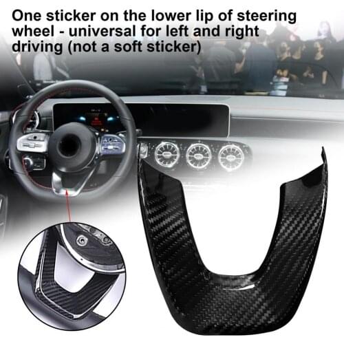 Steering Wheel Lower Button Cover Protection Heat-resistant Carbon Fiber Car Steering Wheel Lower Button Frame for Benz W118 202