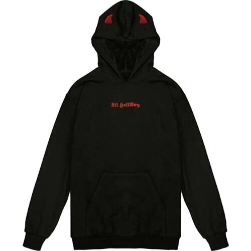 Devil Wing Hooded Women Fleece Sweatshirt Casual Loose Long Sleeve Hoodies Sweatshirt Female Autumn Warm Pullover Tops толстовка