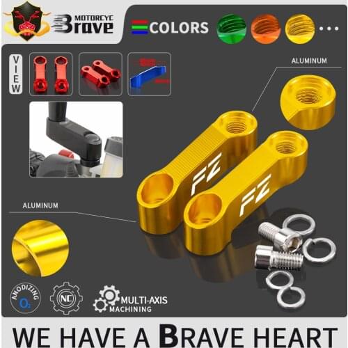 1 Pair For YAMAHA FZ6 FZ1 FZ8 Fazer Motorcycle Mirror Extender Adapters CNC Aluminum Riser Universal LOGO FZ