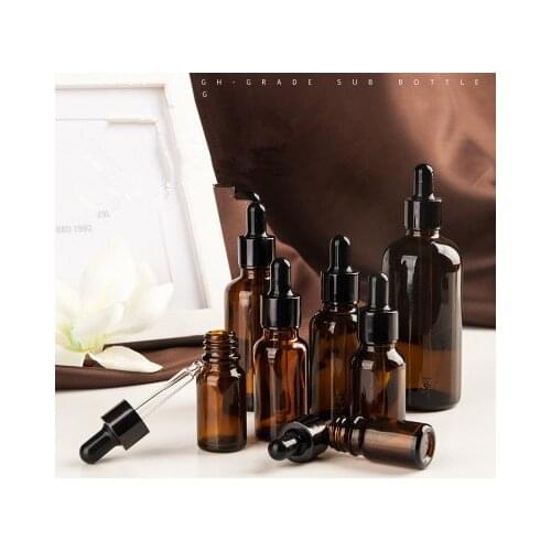 10pcs/lot 5ml 10ml 15ml 20ml 30ml 50ml 100ml amber Glass Bottle With Dropper Matt Black Glass Dropper Bottle