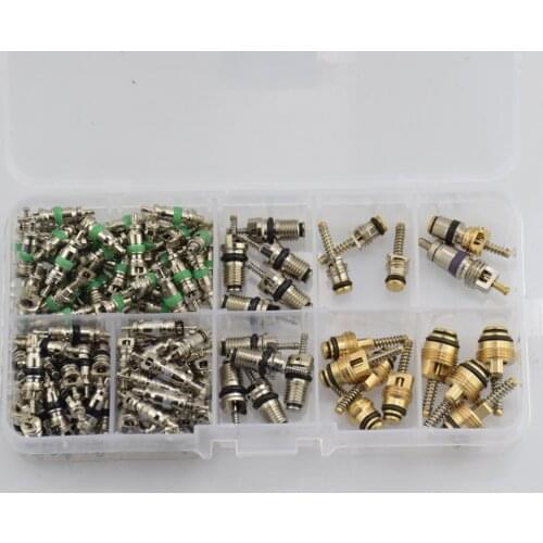 134 Piece Assortment A/C Schrader Valves R134a Kit 11 kinds AC valve Cores
