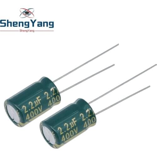 20PCS Higt quality 400V2.2UF 8*12mm 2.2UF 400V 8*12 Electrolytic capacitor