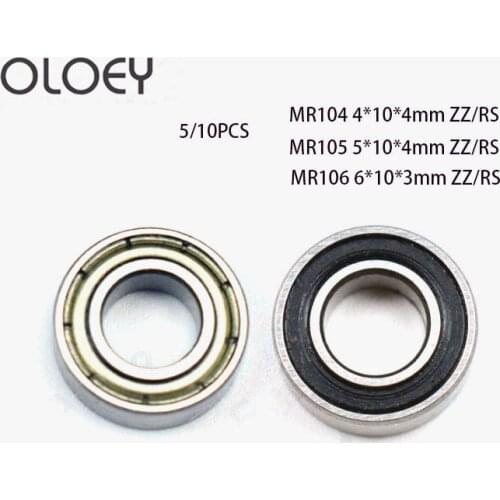 Factory Price Free Shipping 5/10pcs Machine Bearing MR104ZZRS MR105ZZRS 106ZZRS Dental Grinding Handle Ball Bearings