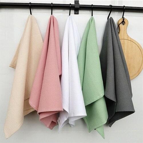 5Pcs Cotton Napkins Restaurant Table Cotton Napkin Waffle Dish Towel Kitchen Towel Cleaning Cloth Tea Towels 45*65cm