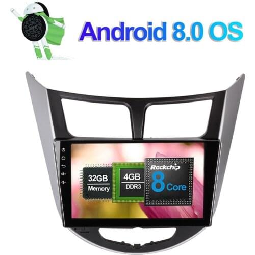 9 Inch IPS Screen Octa Core 4GB RAM Car Radio Stereo GPS WIFI For Hyundai Verna Accent Solaris 2011-2015 Multimedia Head Unit